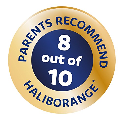 Haliborange Kids Omega-3, primer plano de vitaminas A, C, D y E.