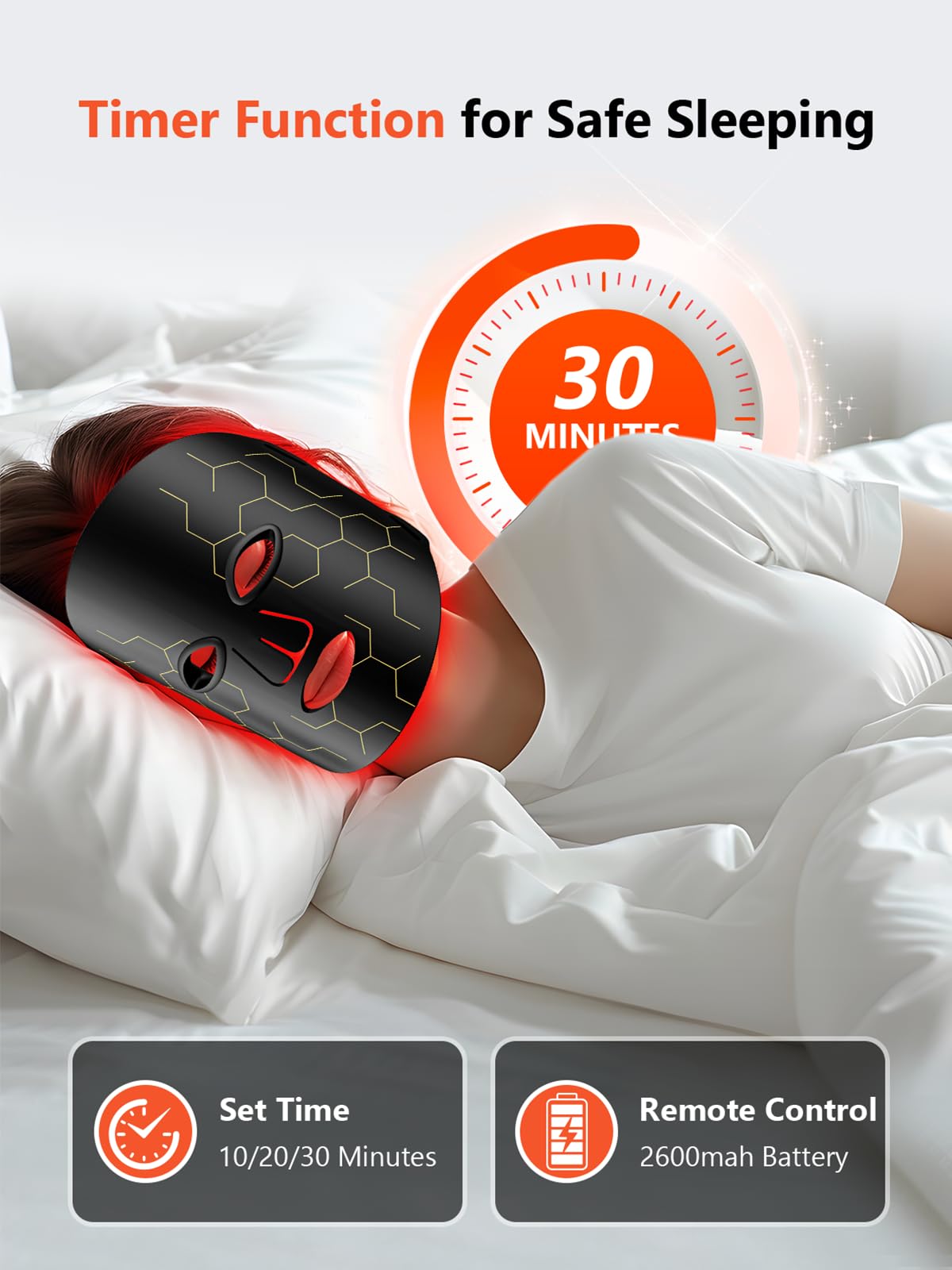 HALIDODO máscara control remoto recargable para sesiones sin interrupciones