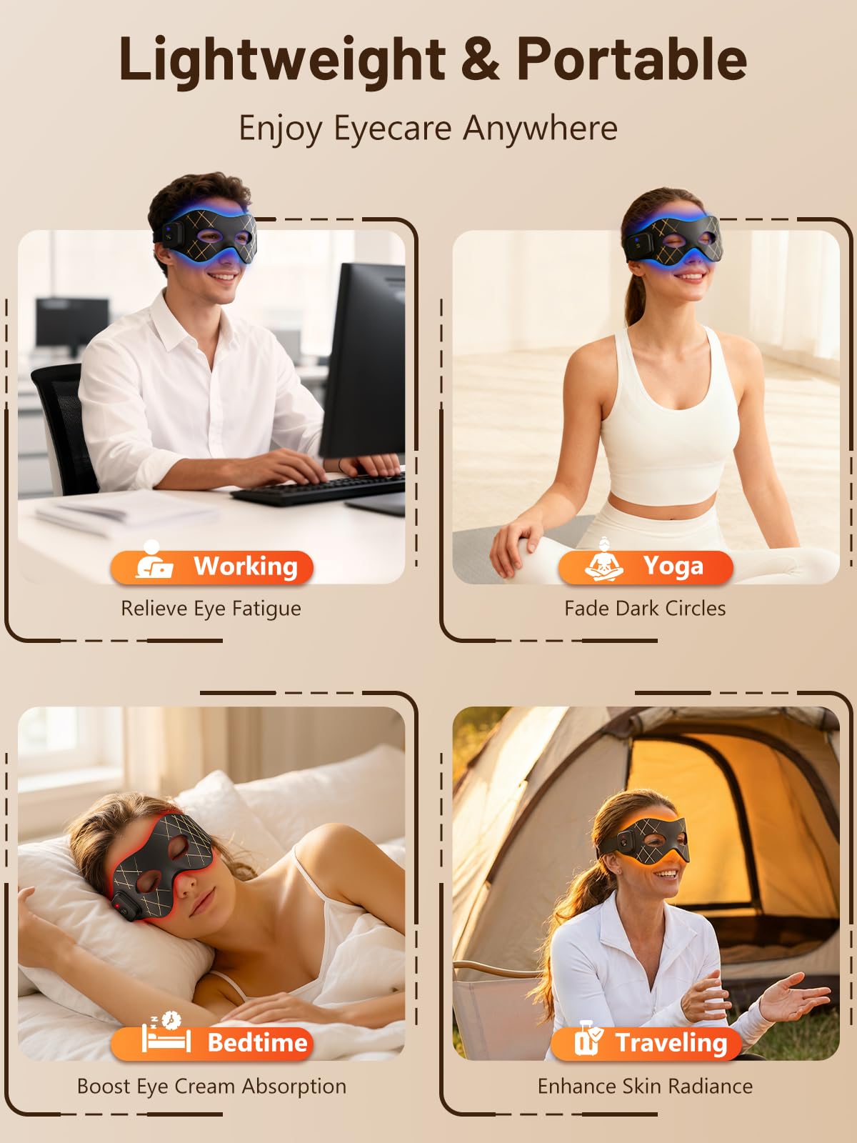 HALIDODO máscara de ojos para uso en casa, cuidado ocular cómodo y práctico.