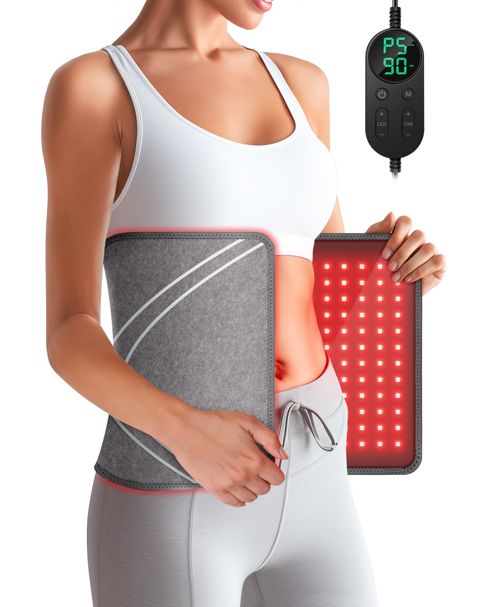 HALIDODO pad terapia luz roja, 300 diodos, cobertura profunda para espalda y muslos.