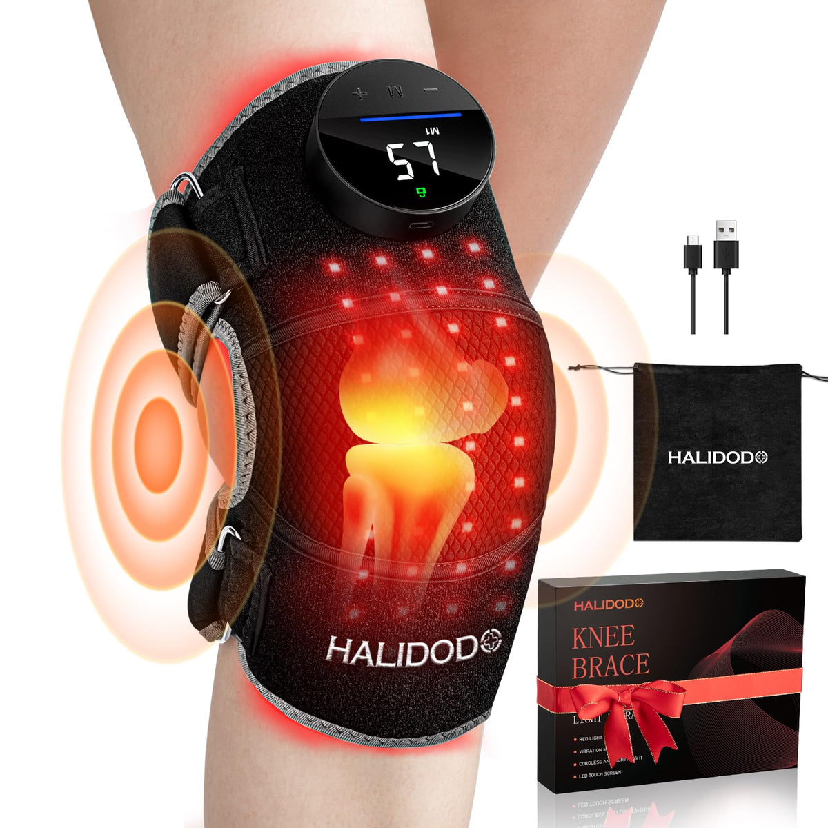 HALIDODO rodilla-luz-roja: iluminación terapéutica para mayor confort diario.