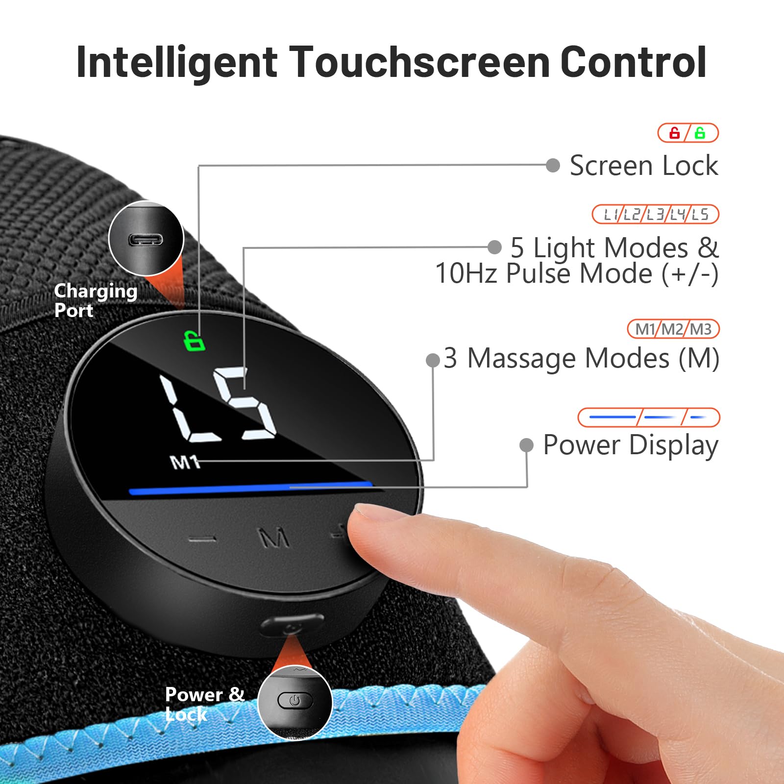 HALIDODO rodillera con control USB para carga fácil