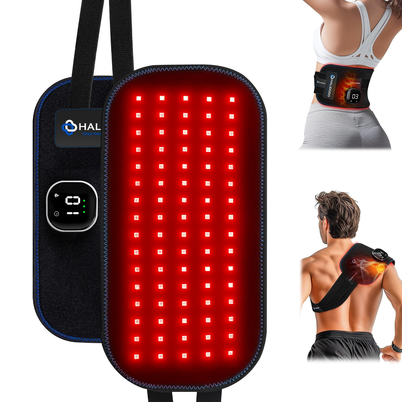 HALIDODO terapia de luz roja para el cuerpo en la zona dorsal, cómodo y relajante.