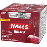 Halls cereza mentol, sabor clásico en primer plano.
