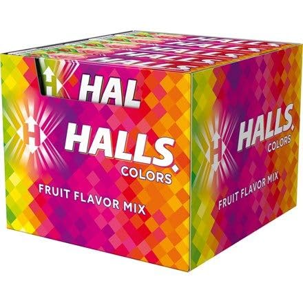 Halls Colors Fruta, mezcla de sabores frutales para refrescar la garganta en cualquier momento