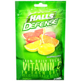 Halls Defense Drops etiqueta cítrica presenta sabores variados para uso diario.