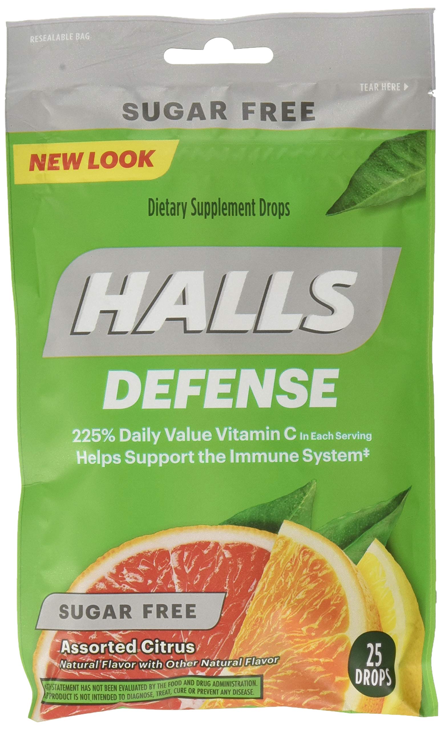 Gotas Halls Defense con Vitamina C cítrica limón para un impulso refrescante