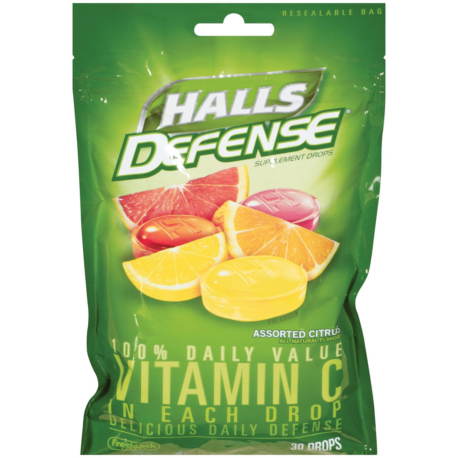 Gotas Halls Defense de Vitamina C, sabor a fruta, ideal para uso diario