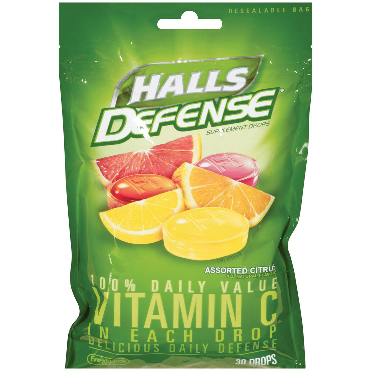 Gotas Halls Defense de Vitamina C, sabor a fruta, ideal para uso diario