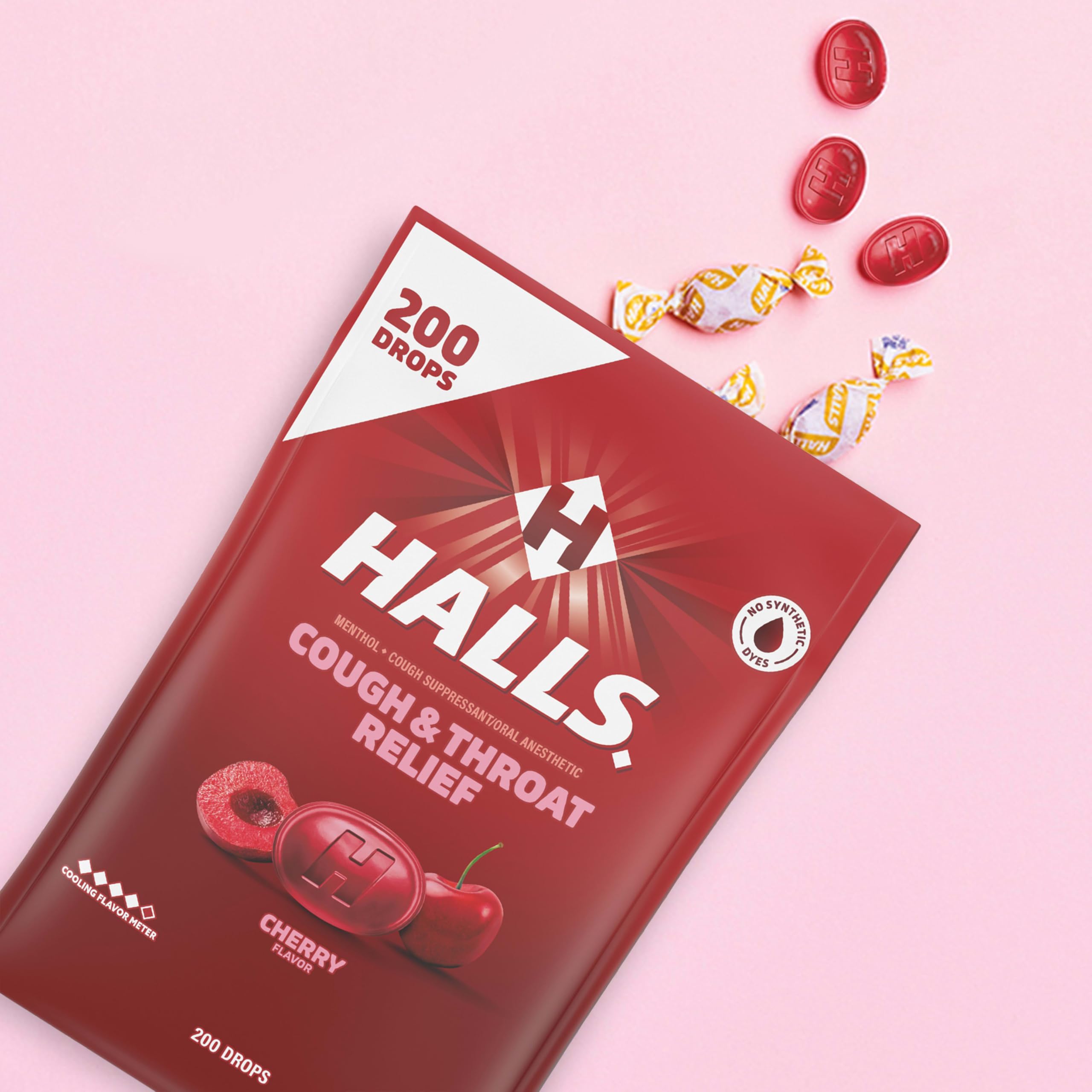 HALLS sin colorantes artificiales para una opción más limpia.