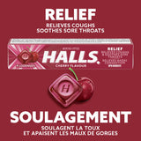 HALLS sabor cereza, empaque de 20 paquetes, formato conveniente.