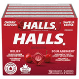 HALLS sabor cereza, pastillas para la tos, 9 piezas por paquete, ideal para llevar.