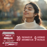 HALLS en ambiente de oficina, uso diario de pastillas para la tos.