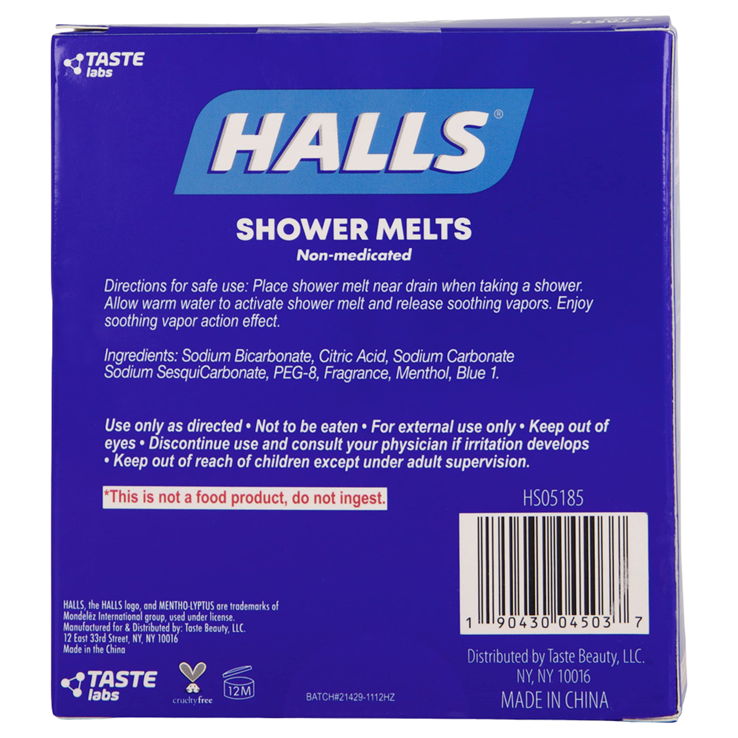 Pastilla Halls mentho-eucalipto, aroma refrescante que llena el baño.