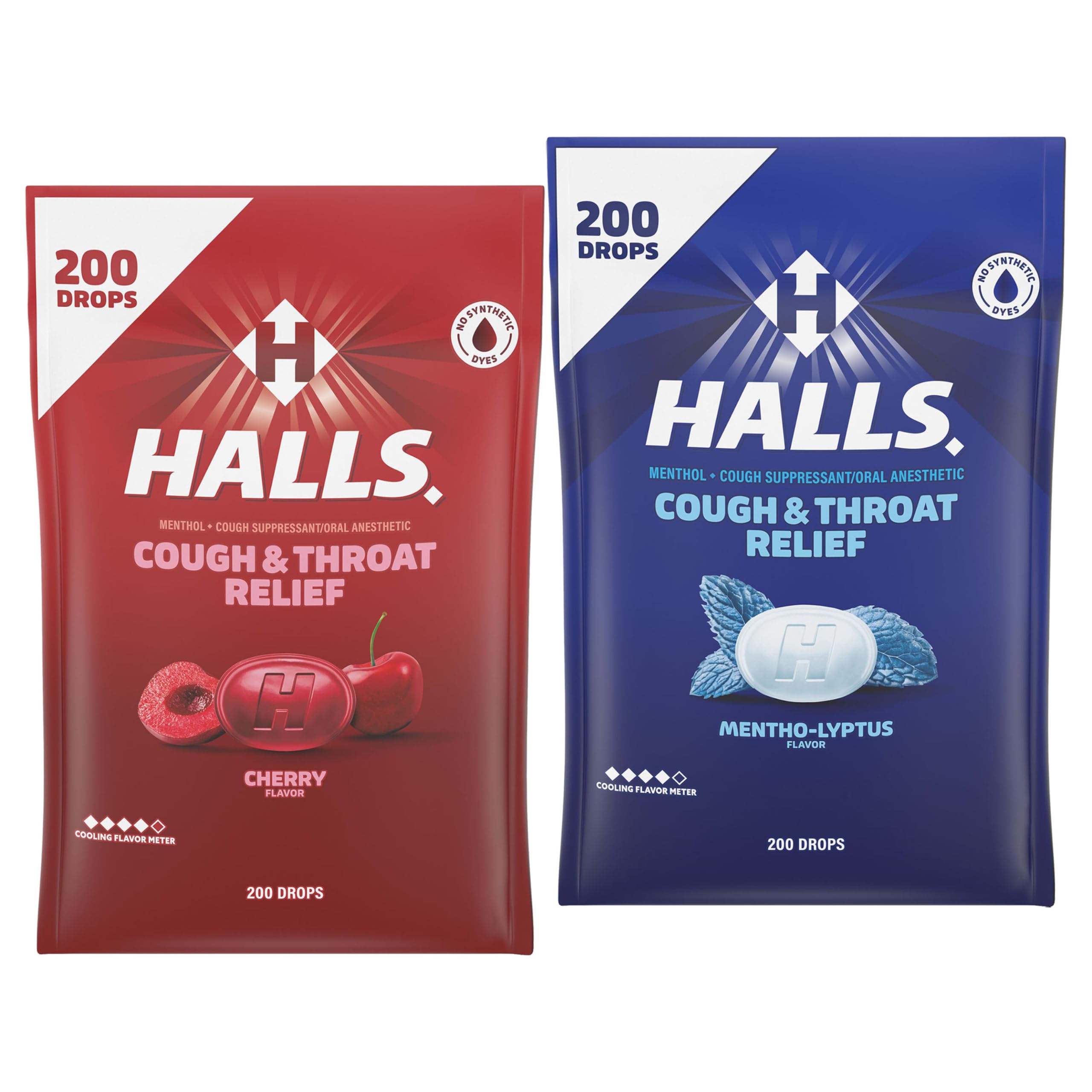 Pastillas HALLS sabor cereza para alivio temporal de la garganta