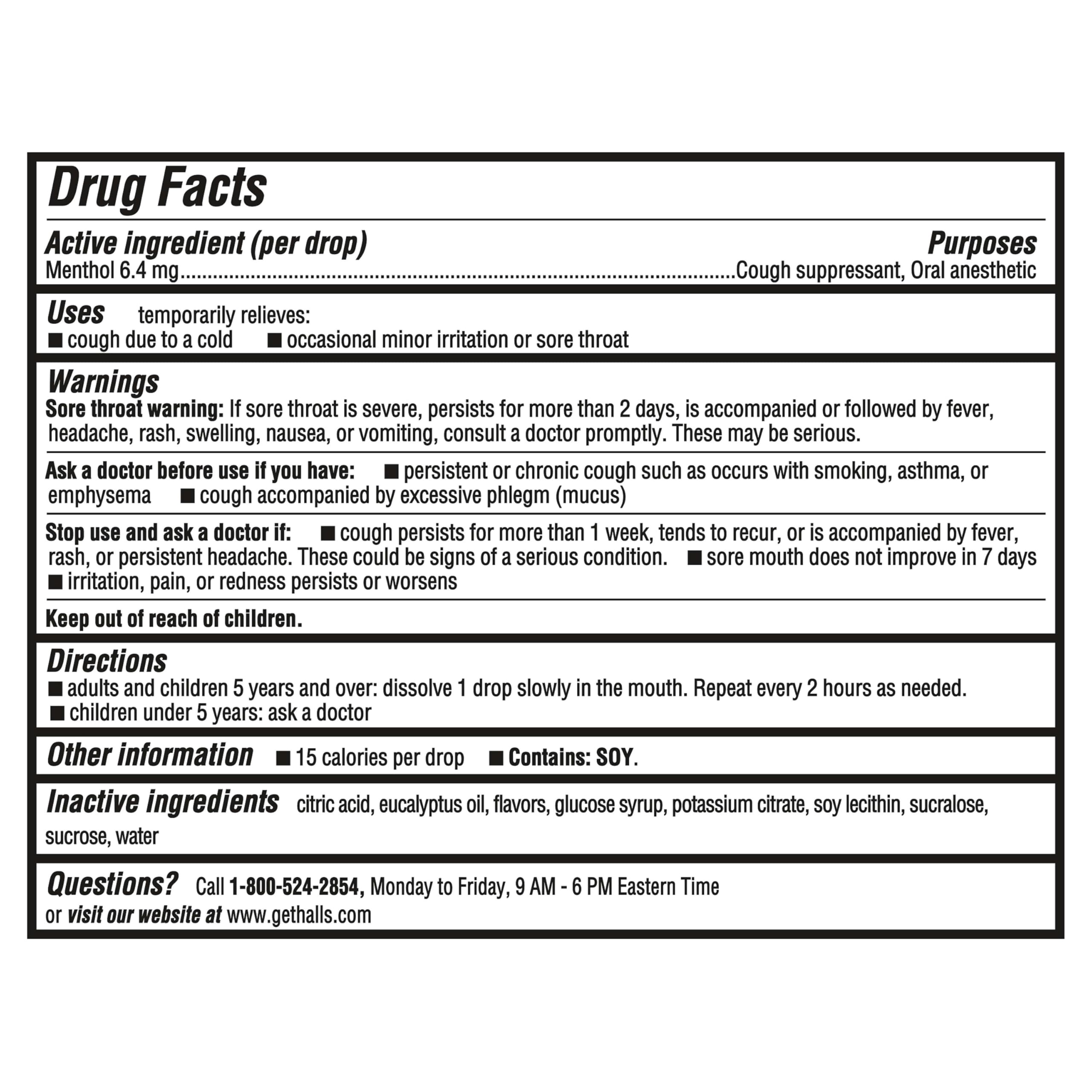 HALLS Mentho-Lyptus en blister, dosis listas para usar en cualquier momento.