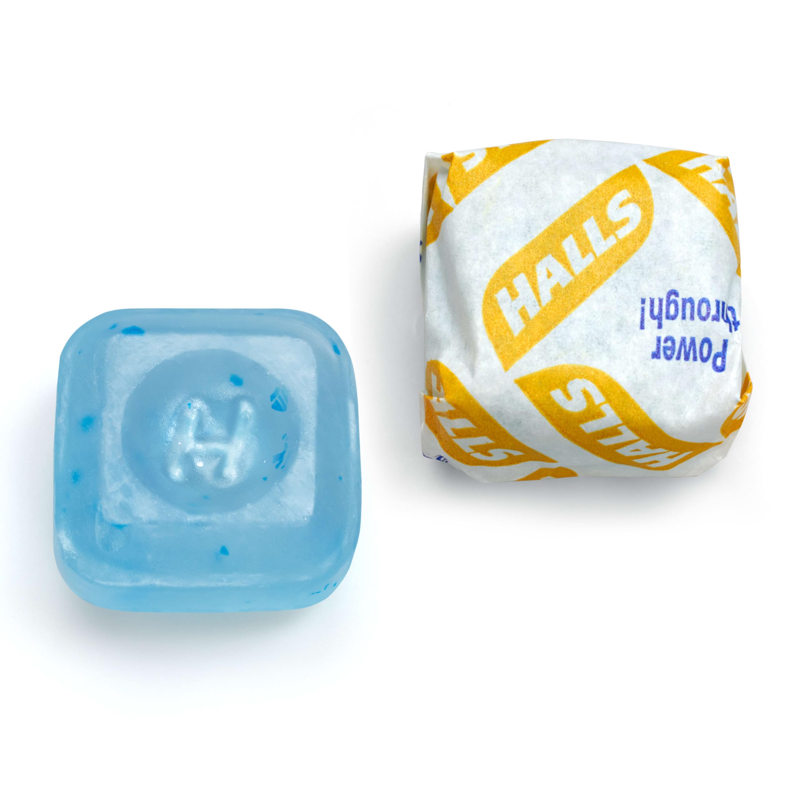 Pastillas HALLS Mentho-Lyptus con dosis de mentol por pieza.