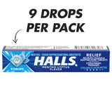 Paquete de viaje HALLS Mentho-Lyptus, formato práctico para llevar.