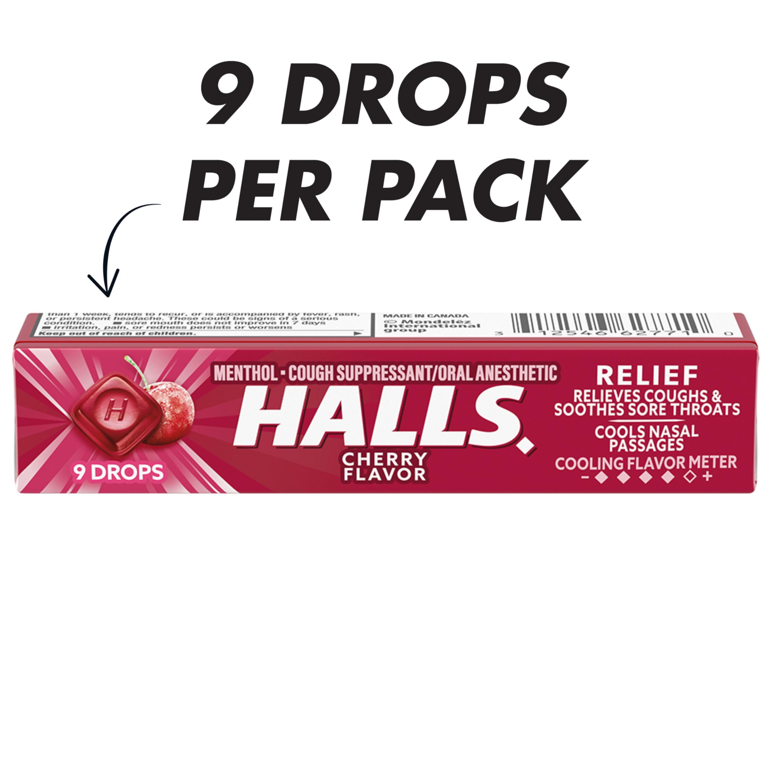 HALLS sabor cereza se disuelve en la boca.