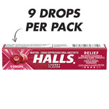 HALLS sabor cereza se disuelve en la boca.