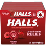 Pastillas HALLS sabor cereza en empaque compacto para llevar.