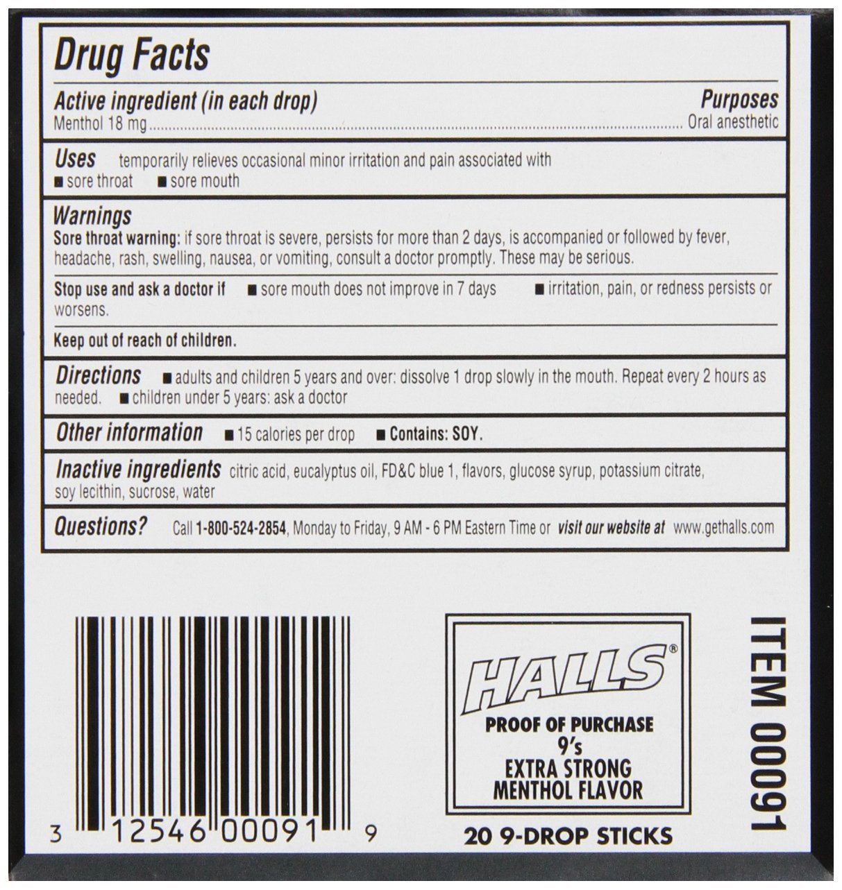 Pastillas HALLS Relief Max mentol en bolsillo para llevar.