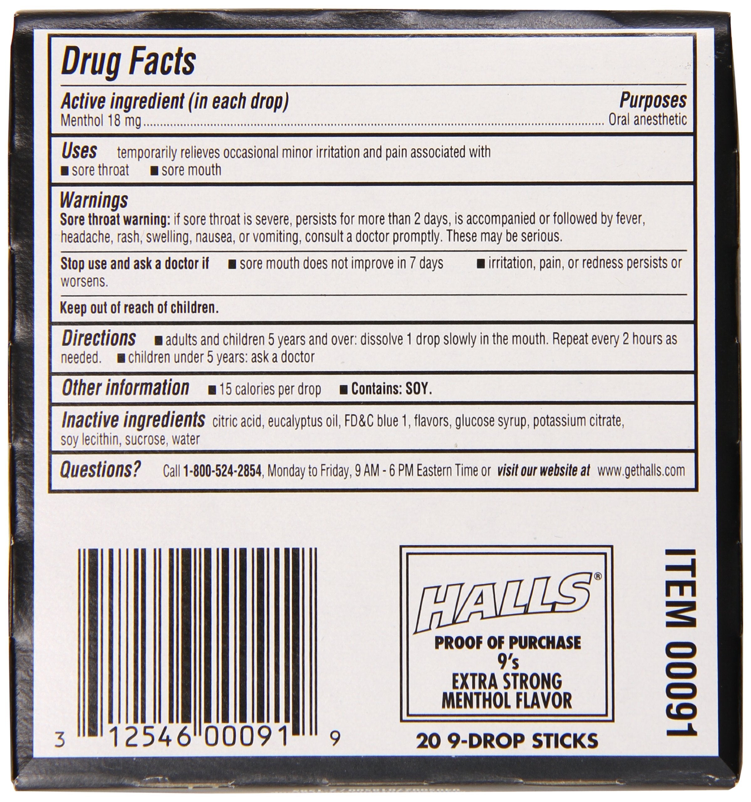 Pastillas HALLS Relief Max mentol con sensación de frescura prolongada.