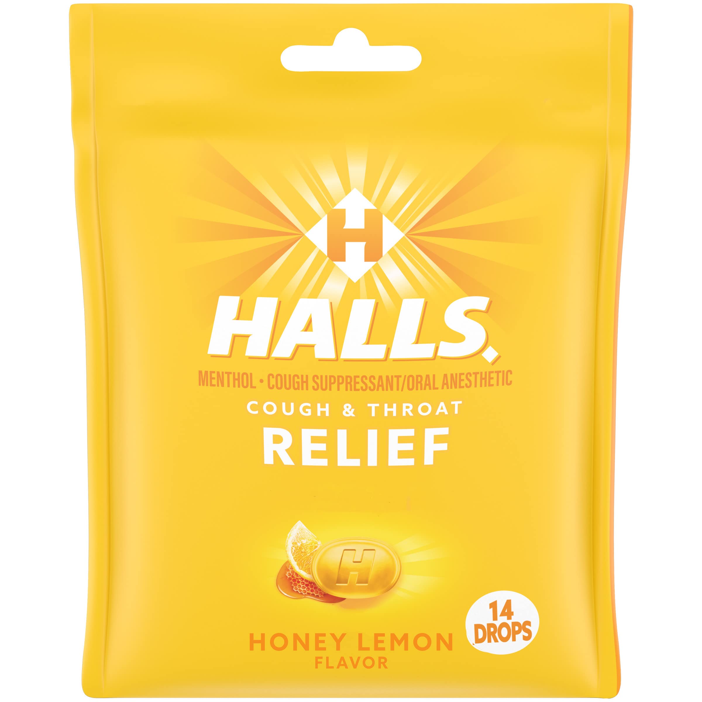 HALLS Relief Miel Limón, empaque-individual, ideal para llevar y aliviar la tos ocasional.