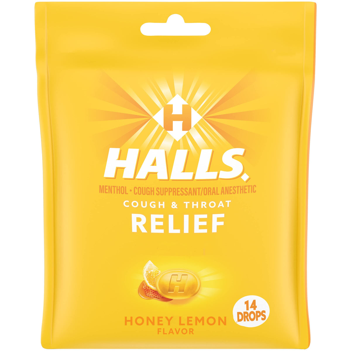 HALLS Relief Miel Limón, empaque-individual, ideal para llevar y aliviar la tos ocasional.