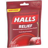 HALLS Relief Cereza: paquete de 14 pastillas listo para llevar.