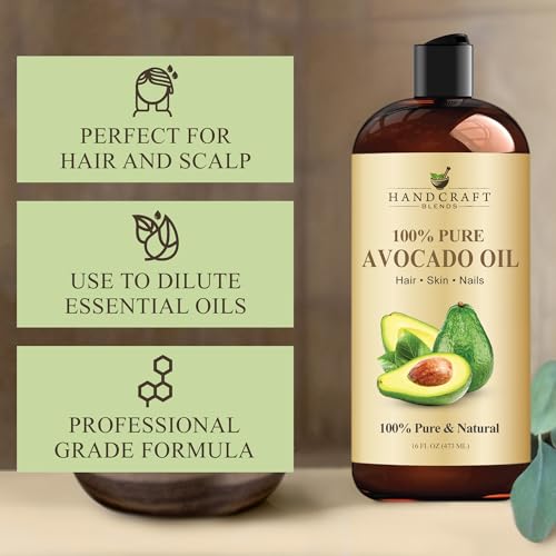 Cuidado del cabello con Handcraft Blends Aceite de Aguacate, brillo saludable
