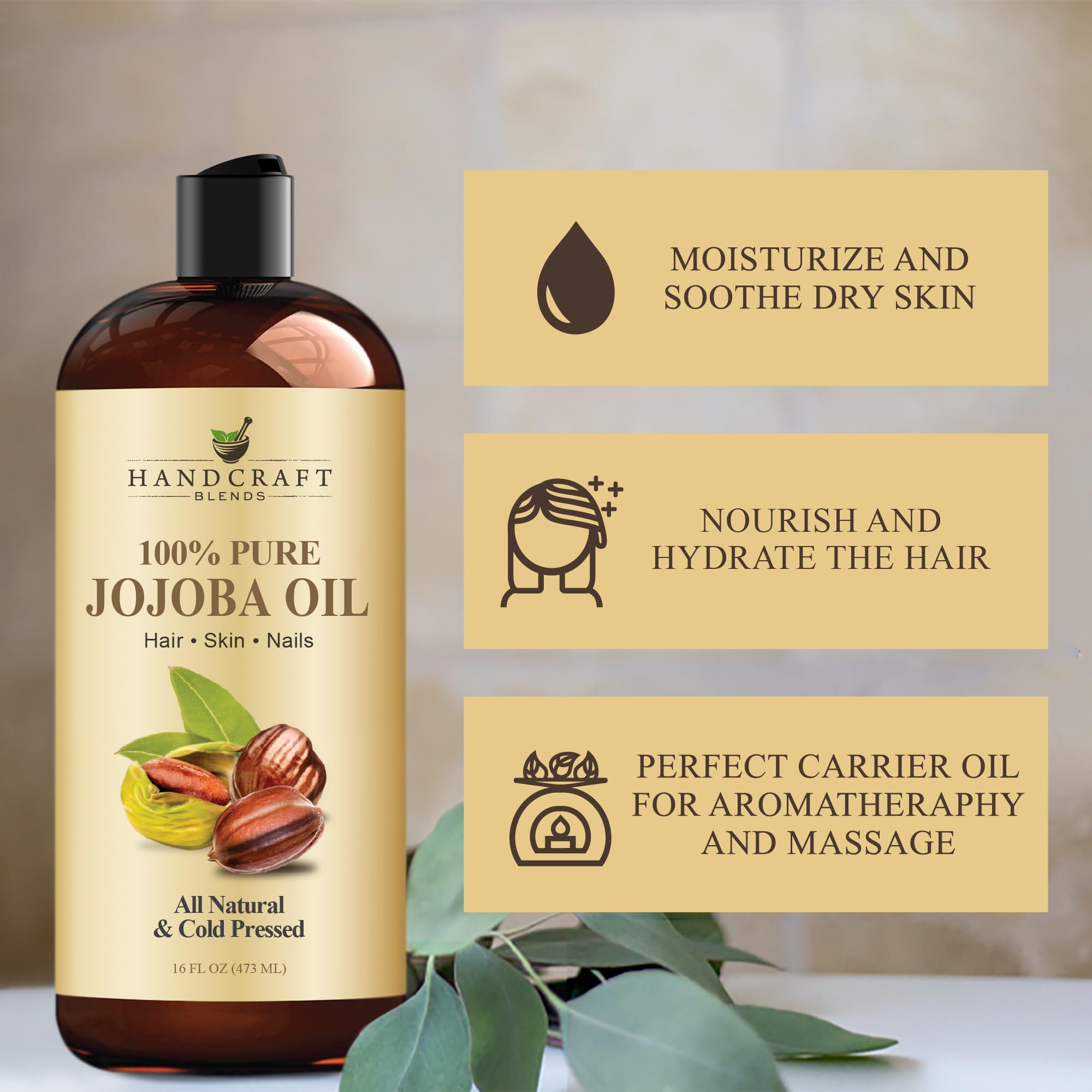 Handcraft Blends Aceite de Jojoba: compañero de masaje para relajación y bienestar.