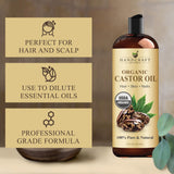 Handcraft Blends Aceite de Ricino Orgánico 8 onzas para masaje suave
