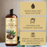 Handcraft Blends Aceite de Ricino Orgánico 8 onzas textura sedosa