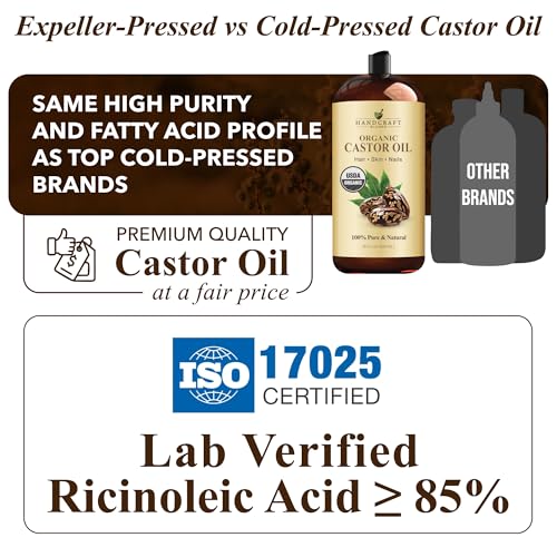 Handcraft Blends Aceite de Ricino cabello-brillo realza brillo natural y salud del cabello