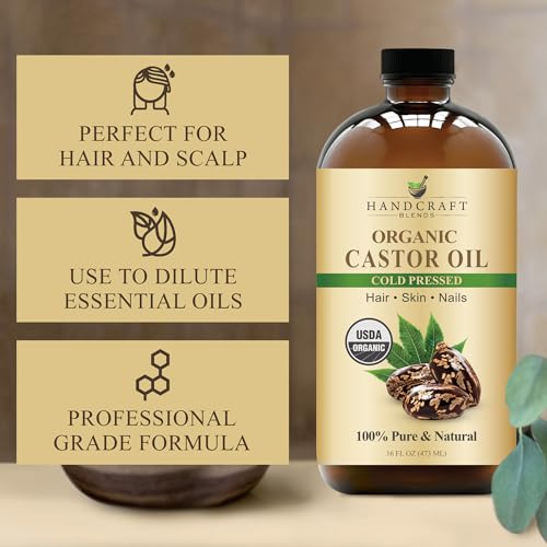 Handcraft Blends Aceite de ricino, pestañas y cejas, hidratación y aspecto mejorado
