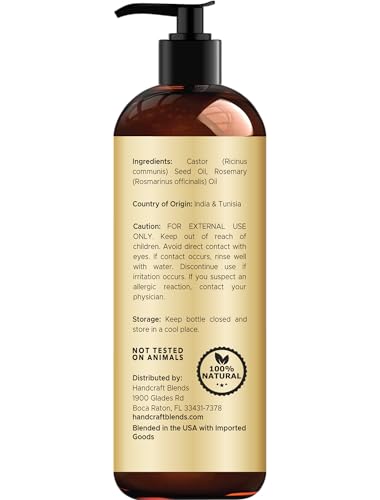 Handcraft Blends Ricino con Romero para pestañas y cejas más densas.