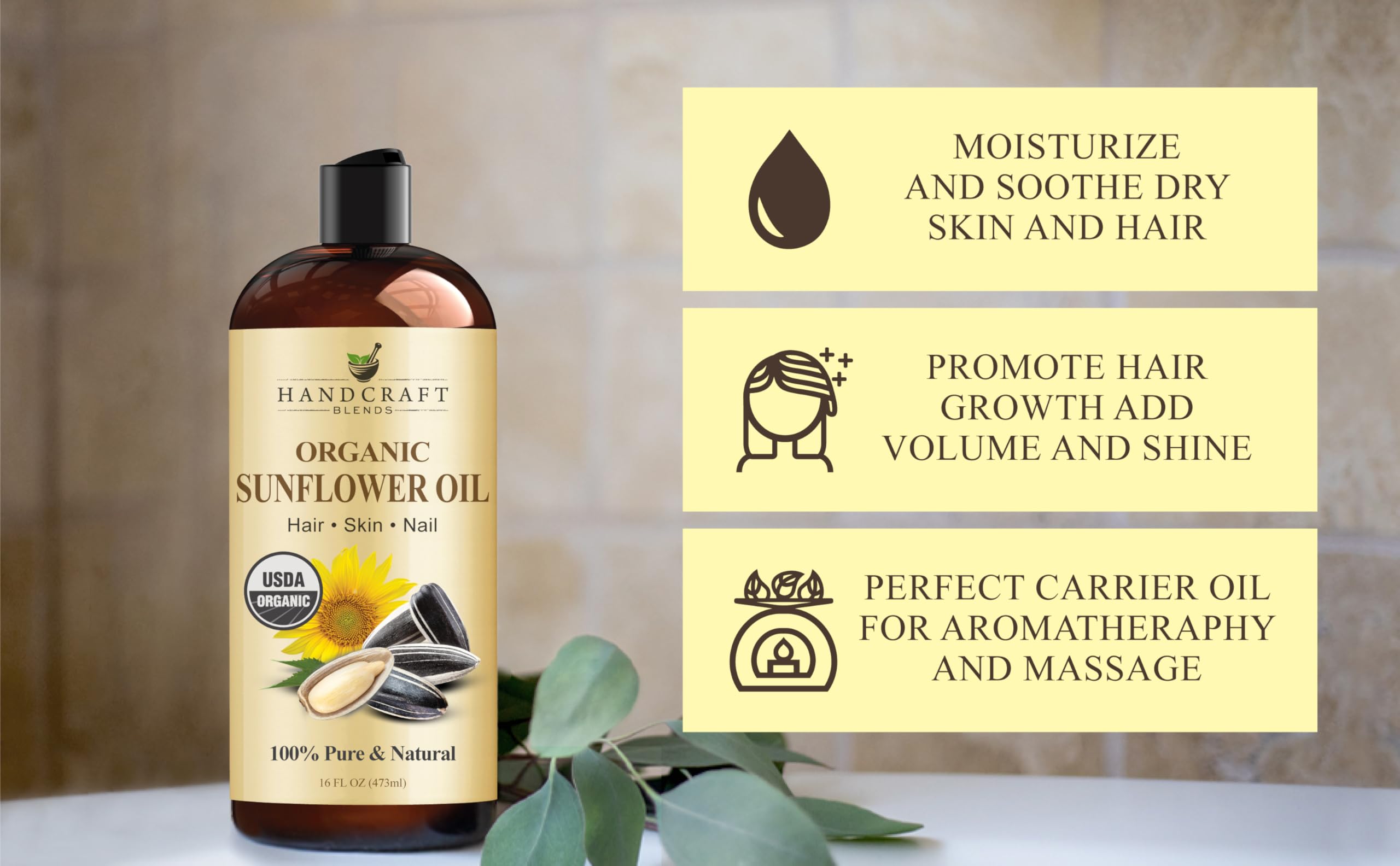 Handcraft Blends Cuidado de cabello y piel con aceite de girasol