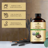 Cuidado de piel con aceite de ricino orgánico de Handcraft Blends.