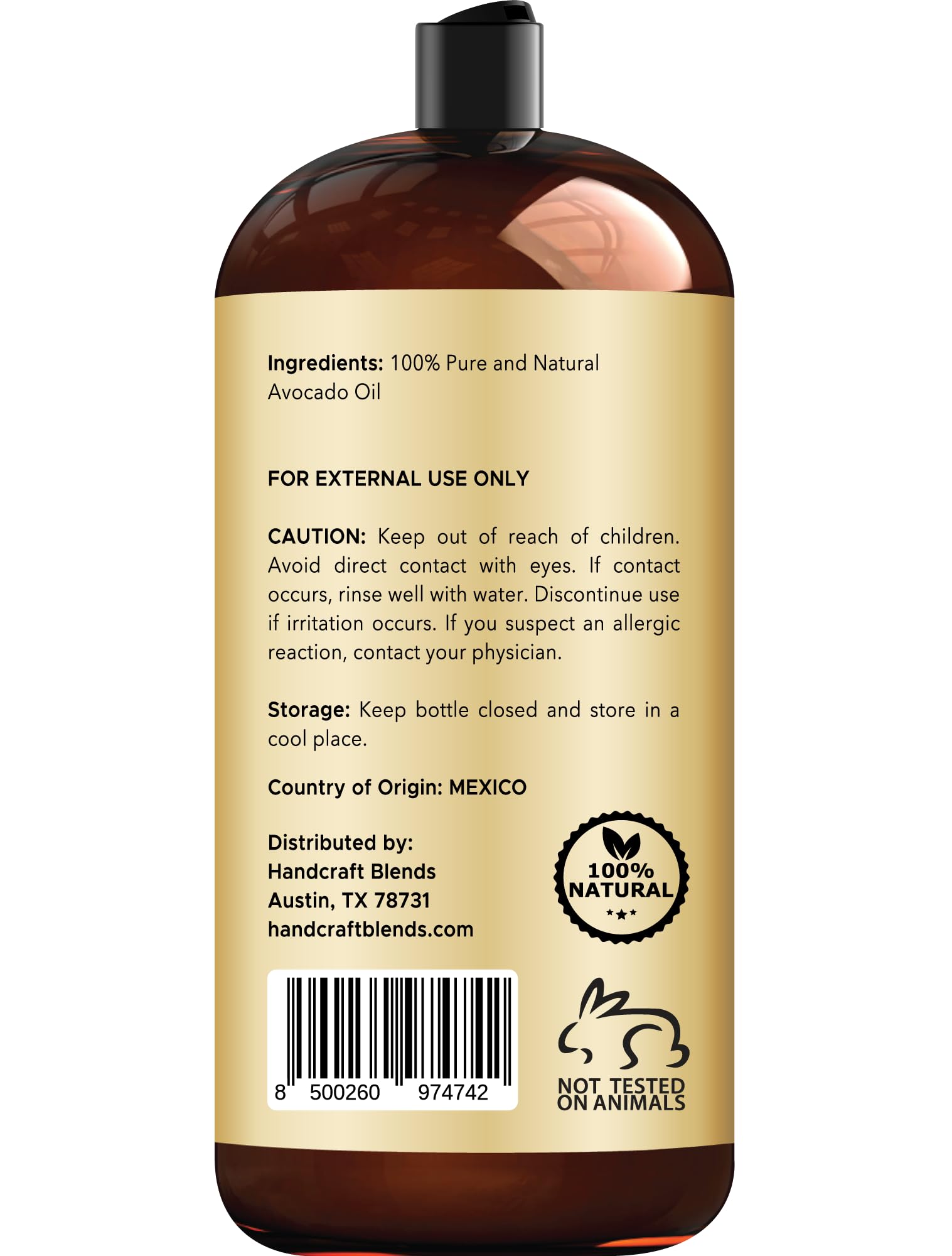 Handcraft Blends ofrece dosificador práctico para aplicar aceite de aguacate sin desperdicio