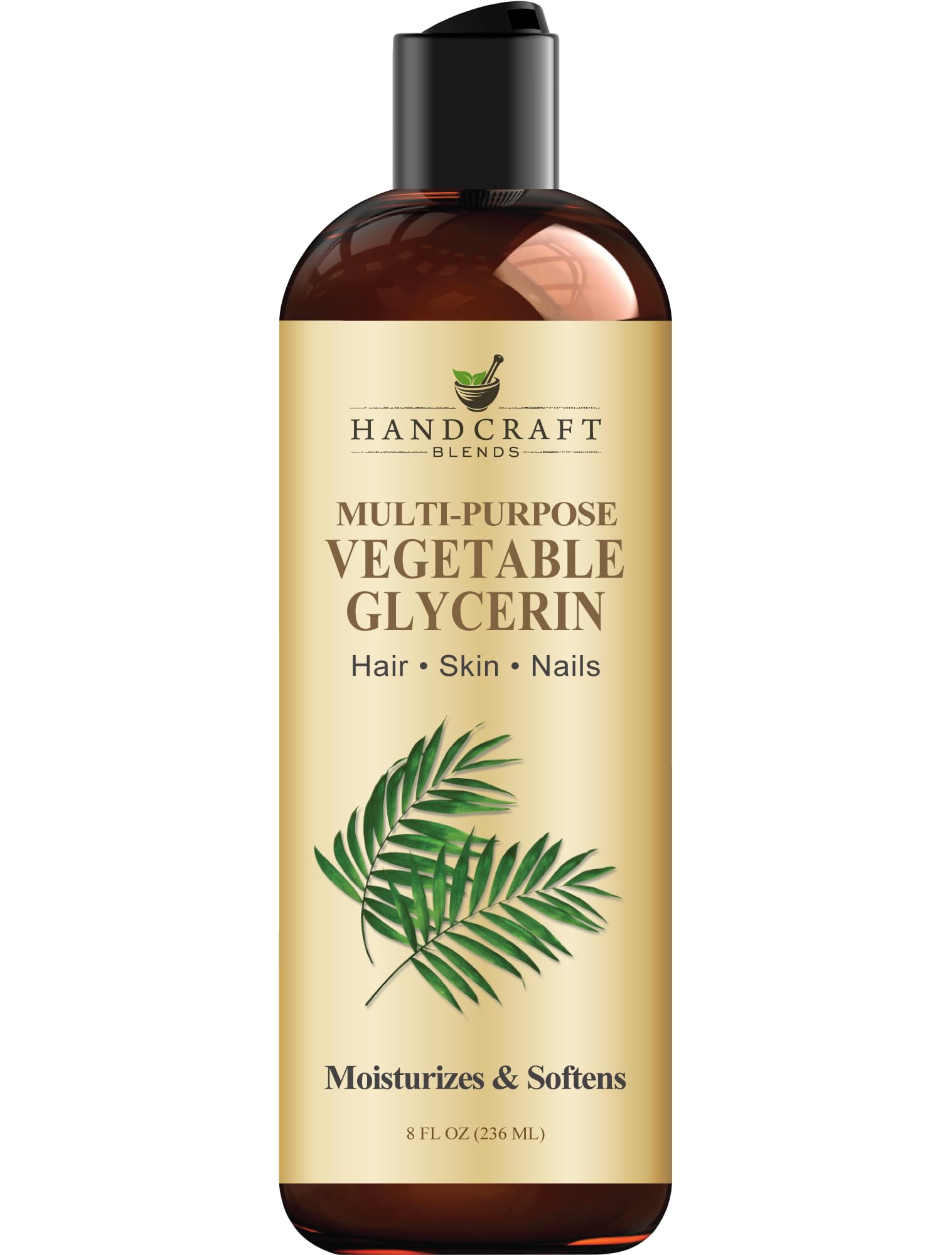 Handcraft Blends glicerina vegetal, vertido desde la botella para suavizar la piel naturalmente.