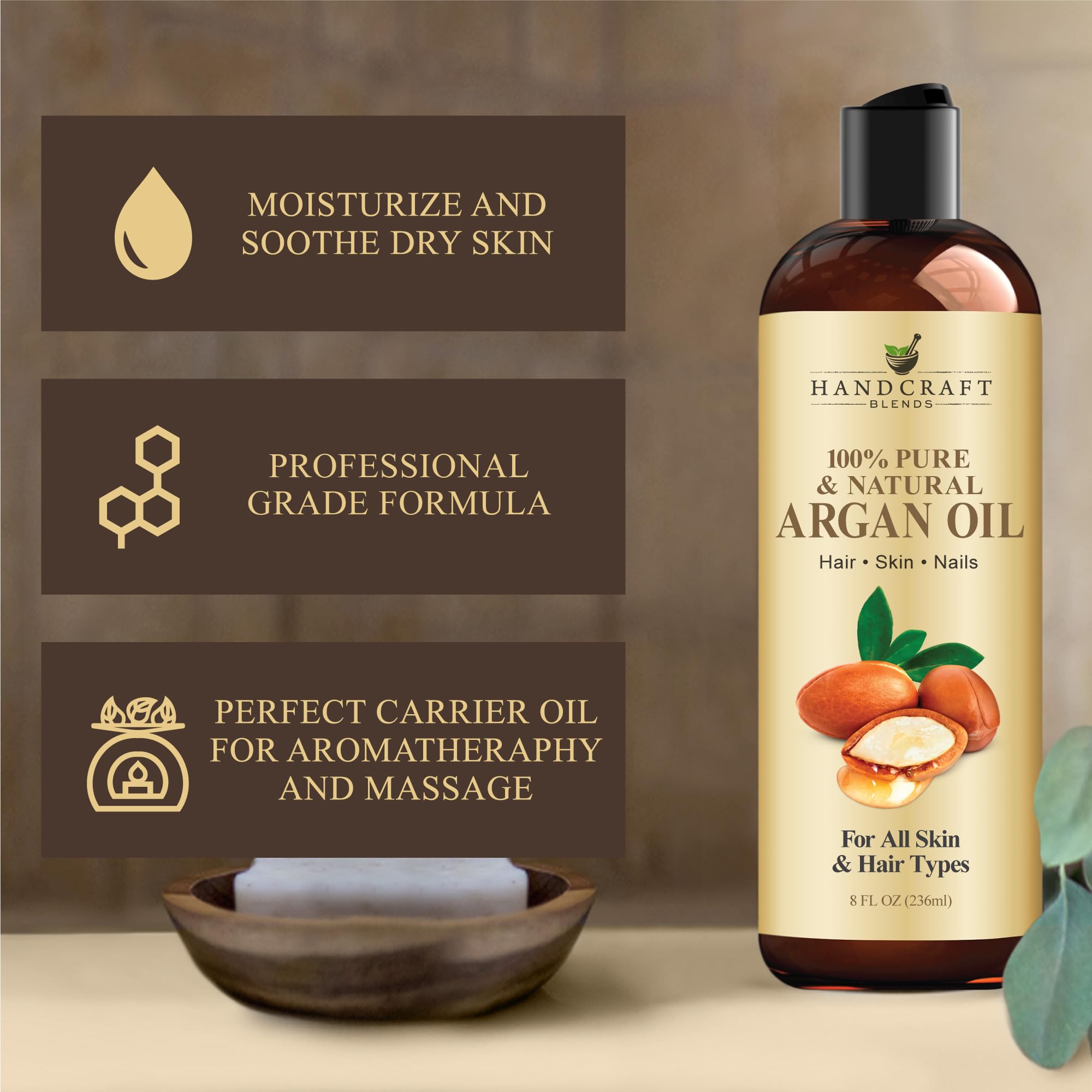 Masaje con Aceite de Argán Handcraft Blends para relajación