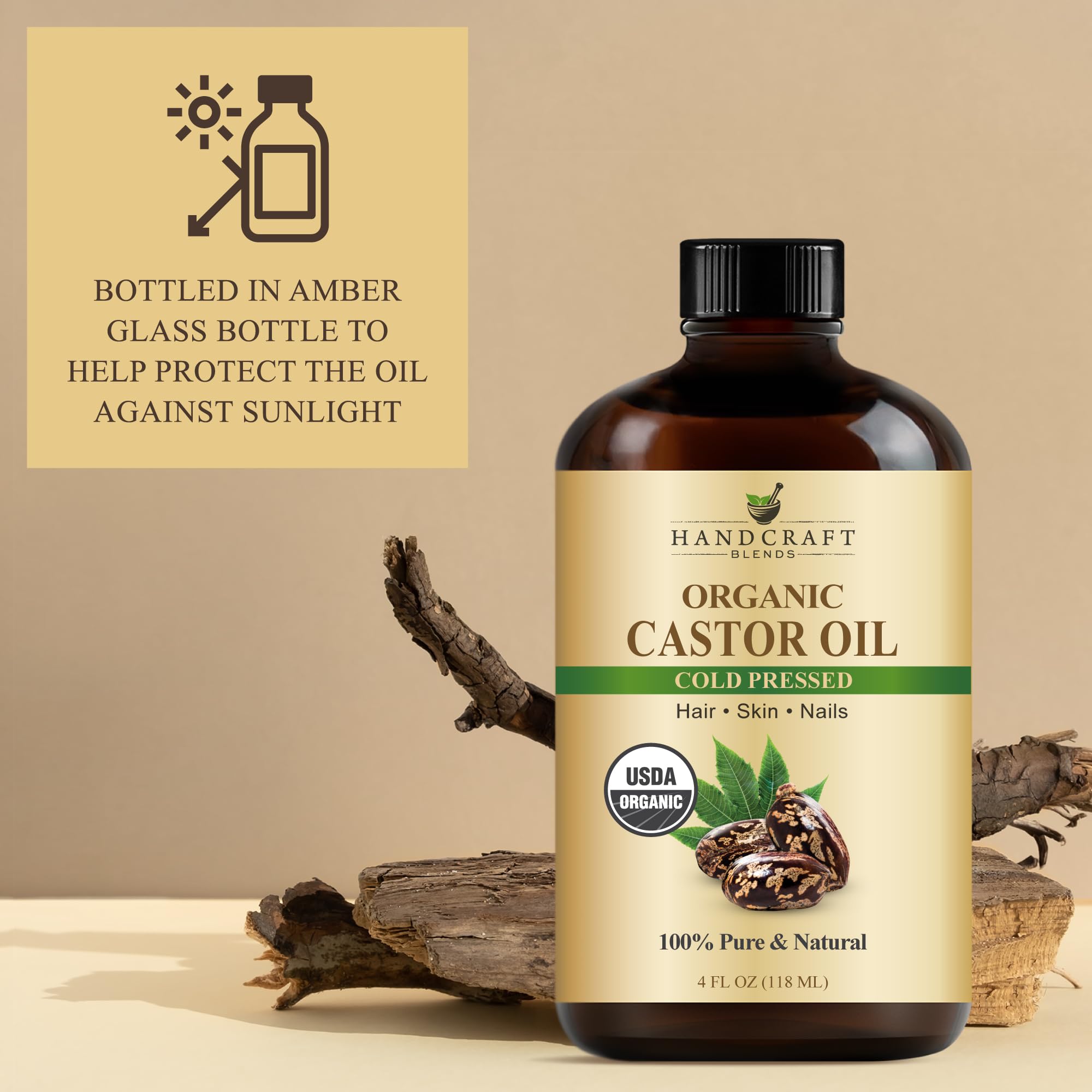 Uso multifuncional del aceite de ricino para cabello y piel.