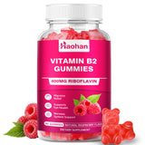 Gomitas Haohan B2 400 mg sabor frambuesa veganas para apoyo diario al sistema nervioso.