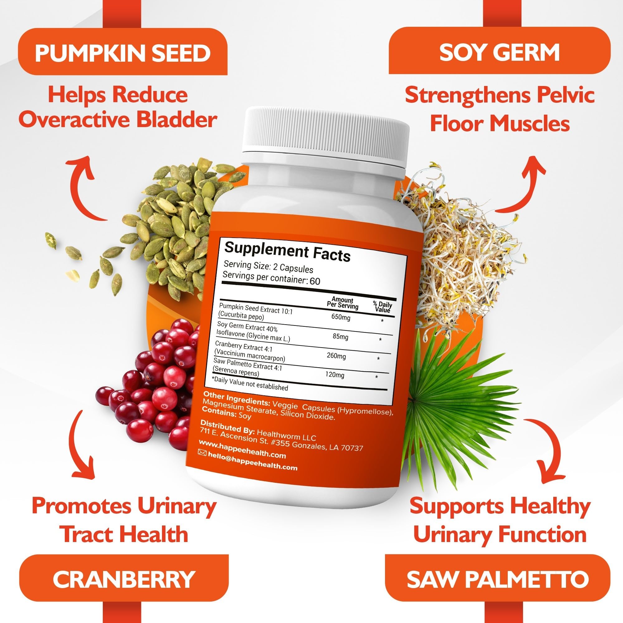 Happee saw palmetto, apoyo natural para la función vesical.