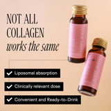 Happy Aging Glow Shot, etiqueta brillante que transmite confianza.