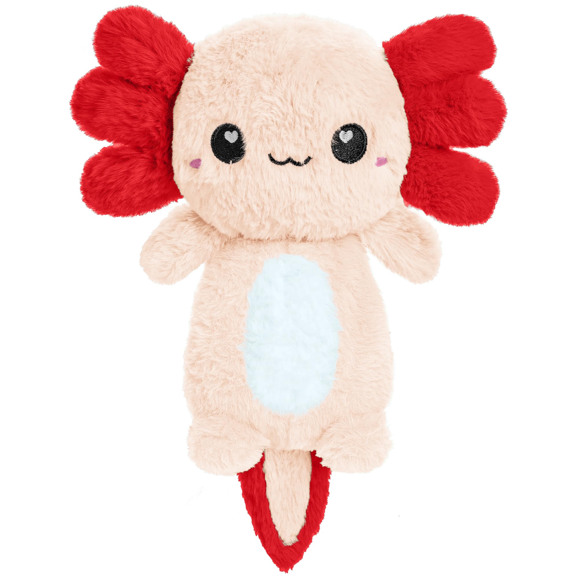Almohada caliente de Happy Fuel axolotl para calor reconfortante.