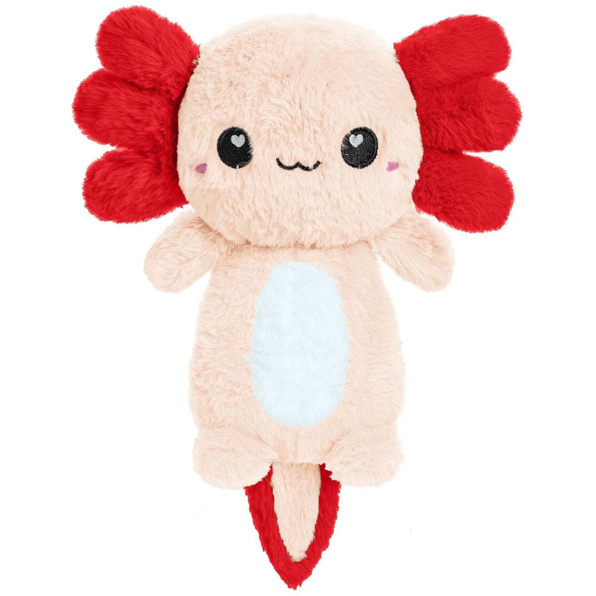 Almohada caliente de Happy Fuel axolotl para calor reconfortante.