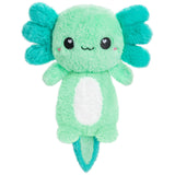 Peluches axolotl de Happy Fuel con calor suave para relajar la noche.