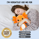 Peluche axolotl de Happy Fuel, peluche que calienta